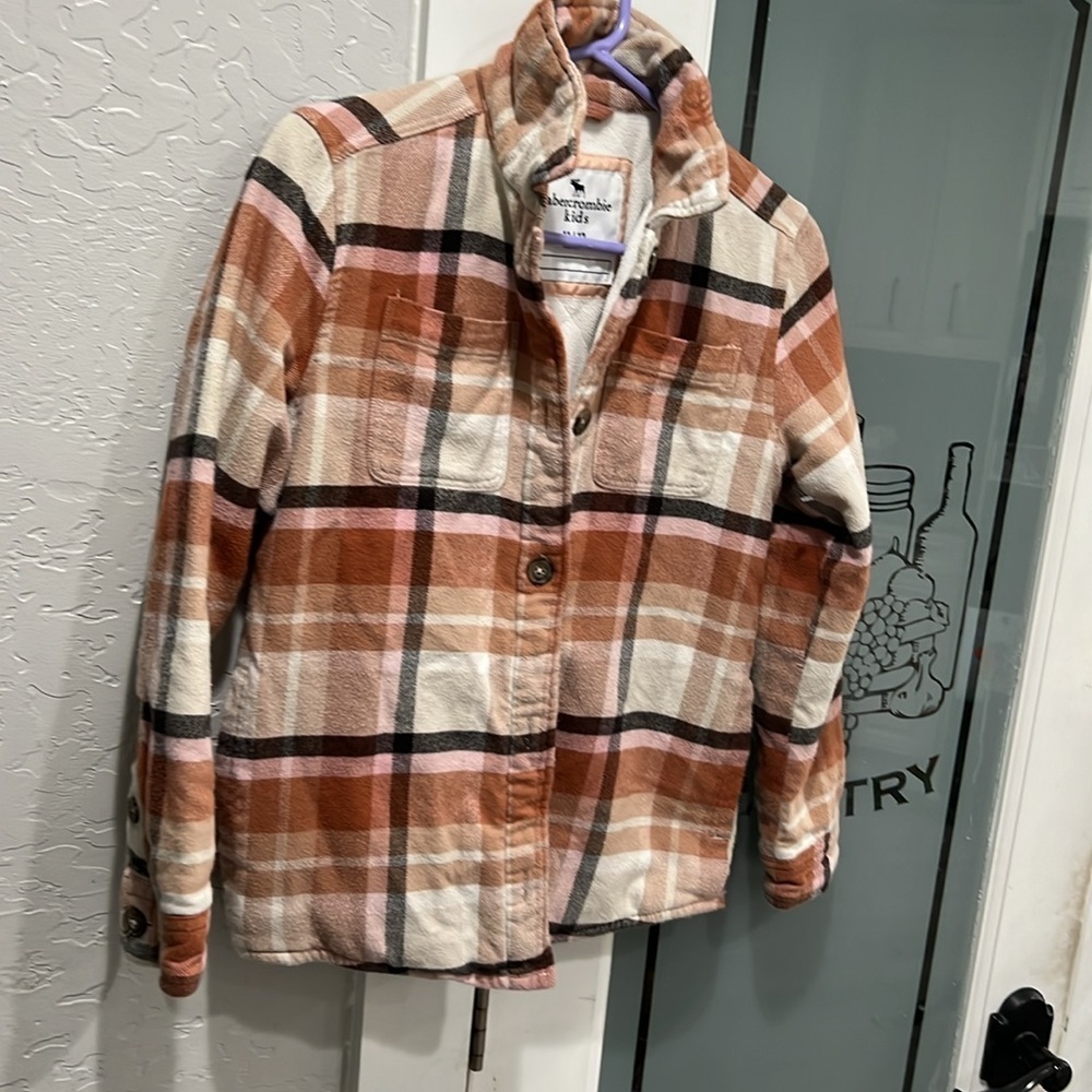 Abercrombie Kids Pink Quilted Jacket Shacket - Picture 3 of 6